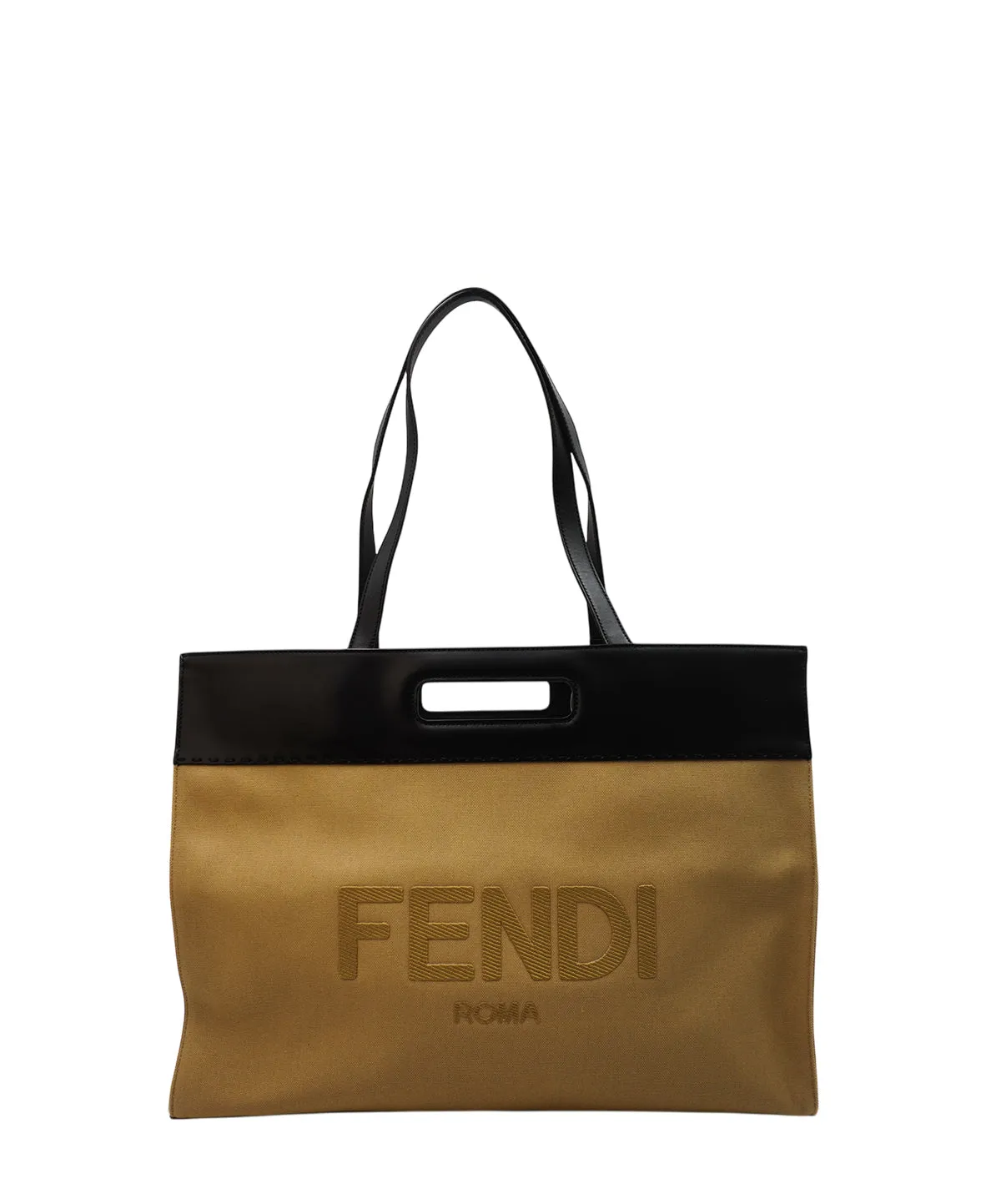 2021 Roma Shopper Tote Cream, Black, Multicolor