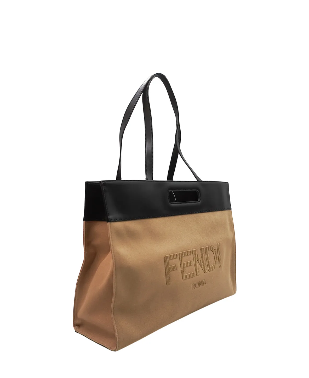 2021 Roma Shopper Tote Cream, Black, Multicolor