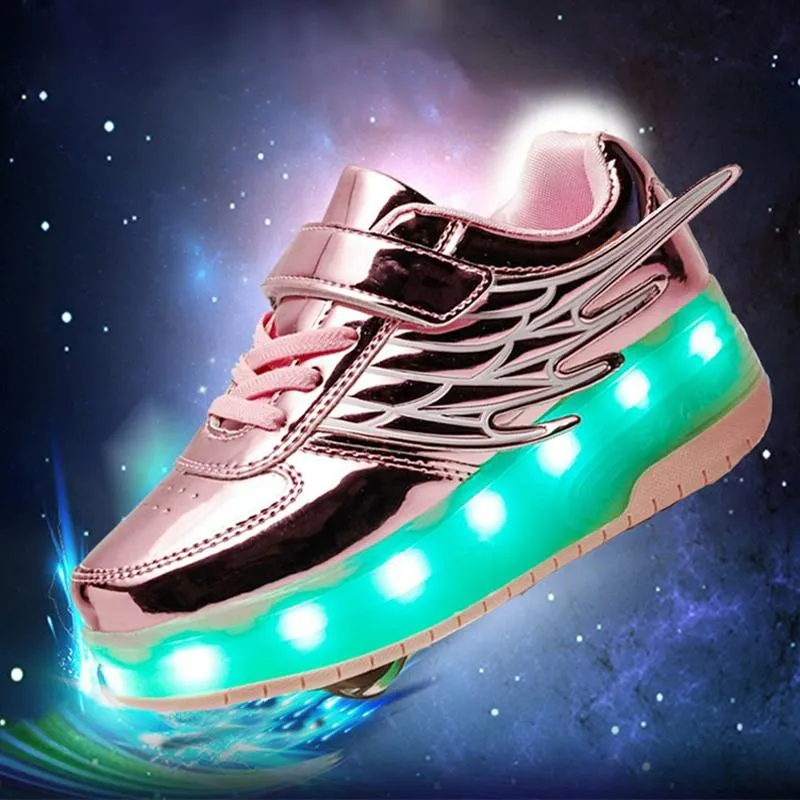 37 Size Double Wheel Led Wing Roller Skates