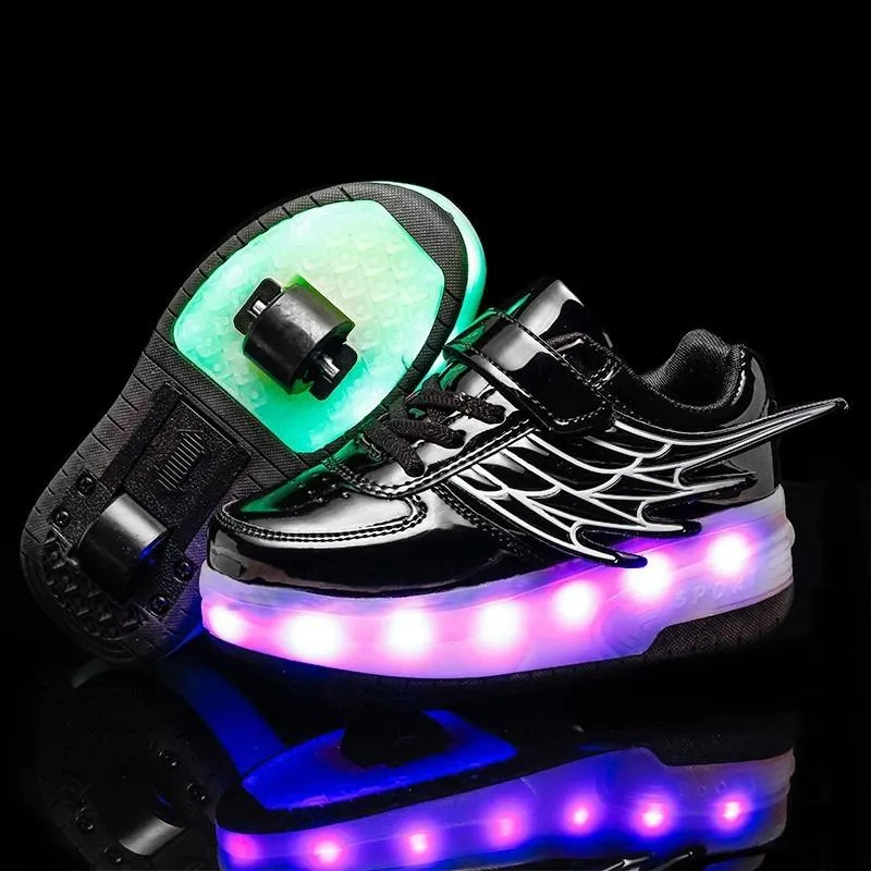 37 Size Double Wheel Led Wing Roller Skates