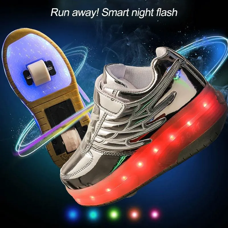 37 Size Double Wheel Led Wing Roller Skates
