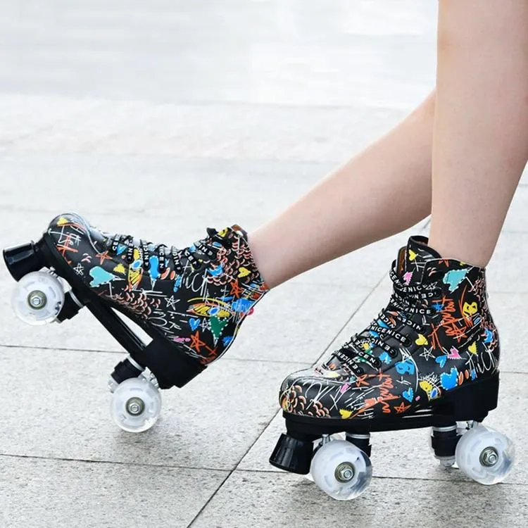 Adult Graffiti Double Row Roller Skates - Size 44