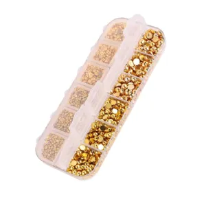 Allison Crystal 12 Grid Box - Gold Studs