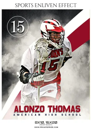 Alonzo Thomas - Lacrosse Sports Enliven Effects Photography Template