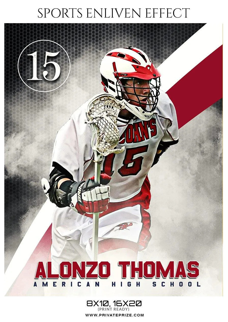 Alonzo Thomas - Lacrosse Sports Enliven Effects Photography Template