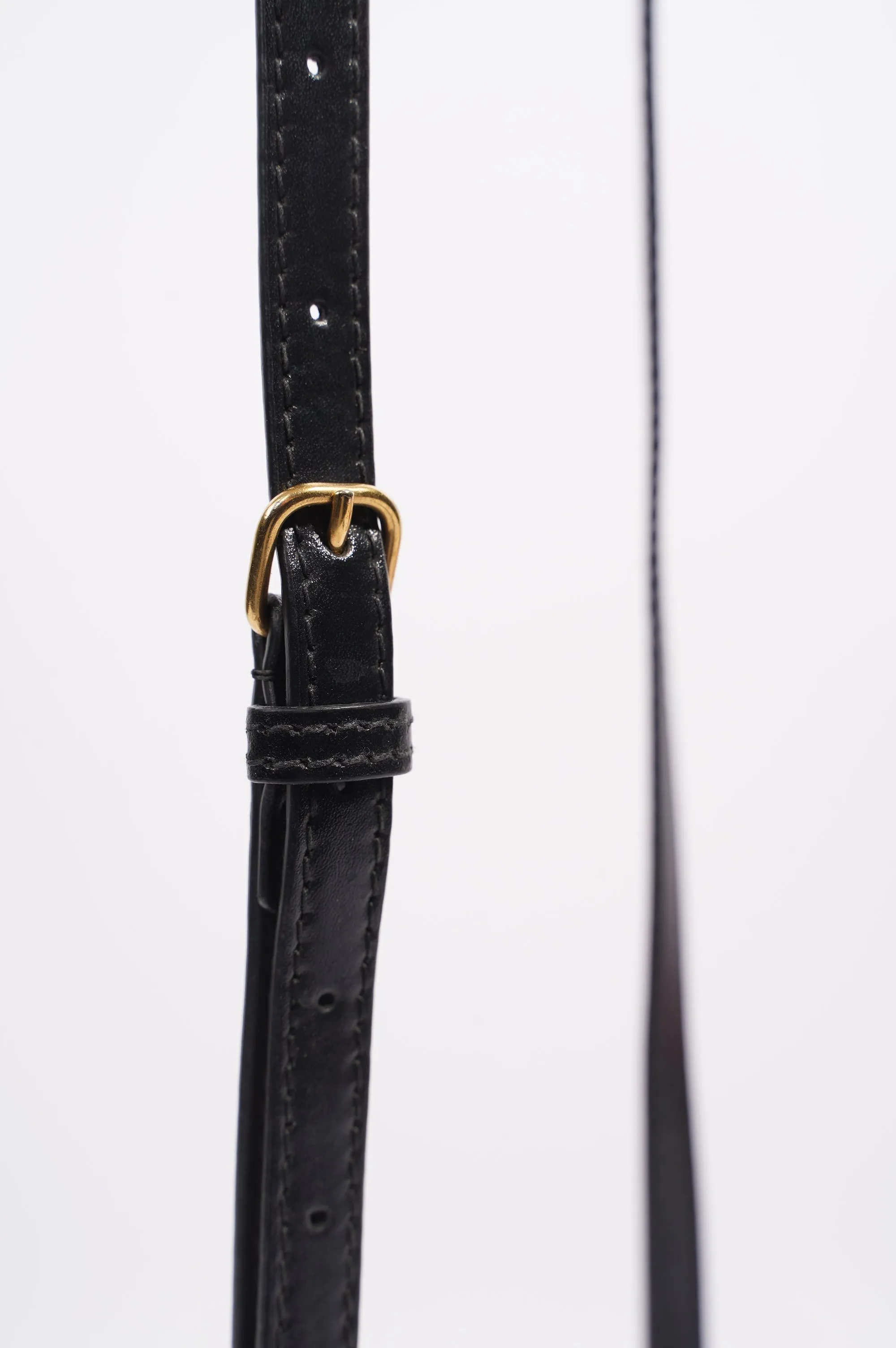 Balenciaga Womens Hourglass Crossbody Bag Black Leather XS