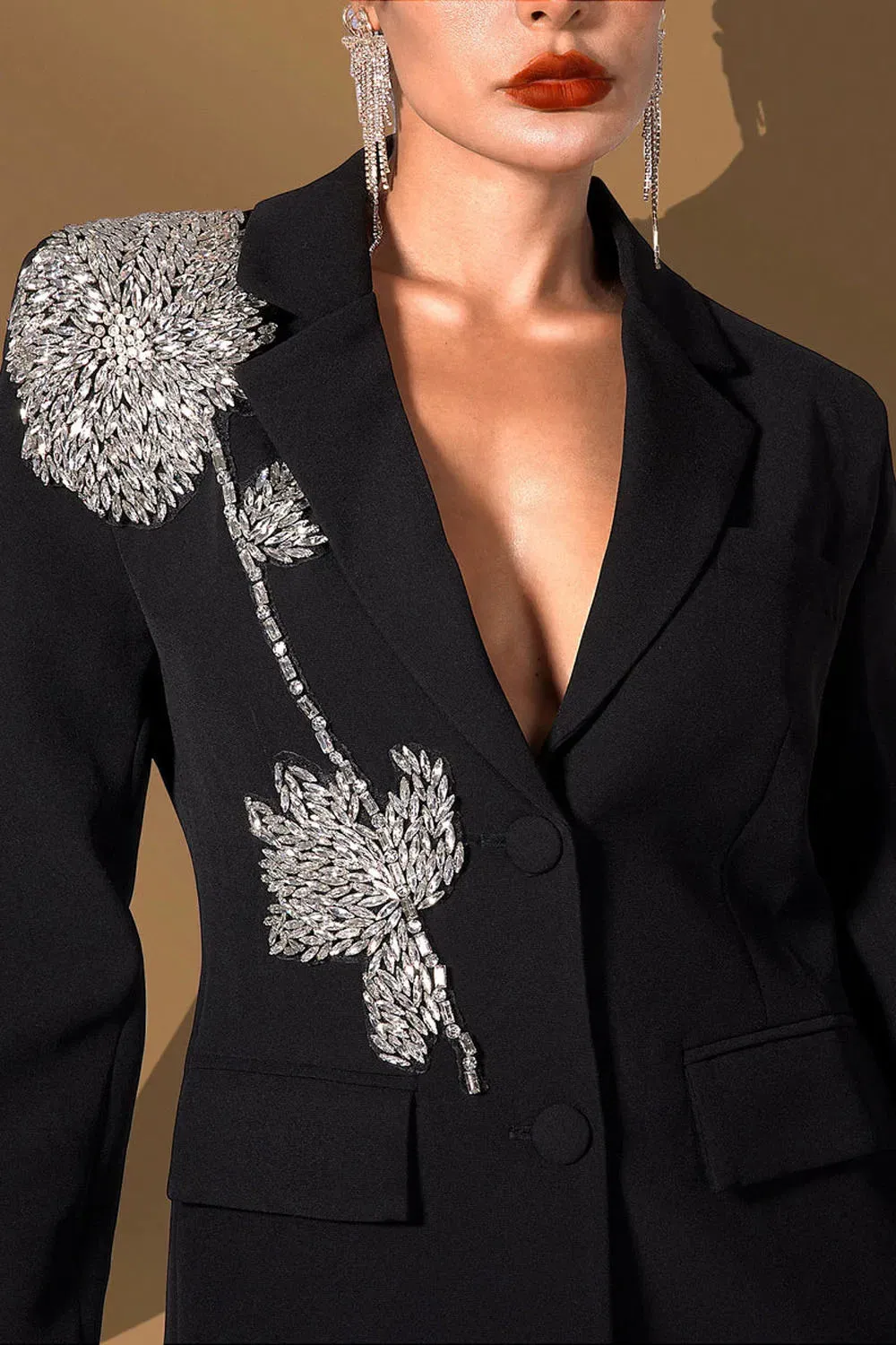 Barbella Embellished Patchwork Blazer