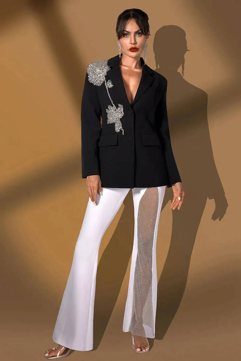 Barbella Embellished Patchwork Blazer