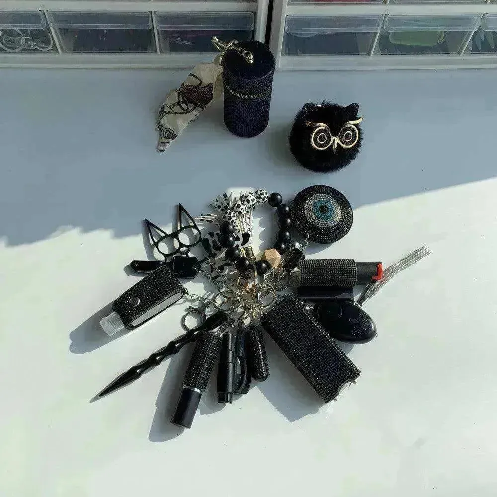 Black Lightning Keychain  Shiny 15pcs Keychain Set