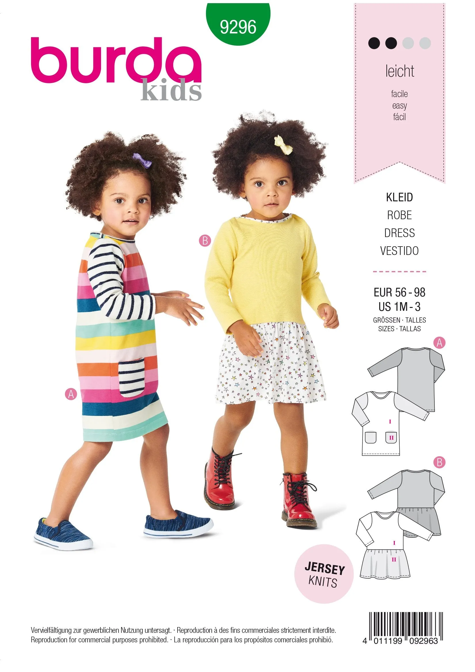 Burda Pattern 9296 Babies' Shirtdress