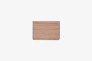 Cardholder - Croc-Embossed Leather Peony