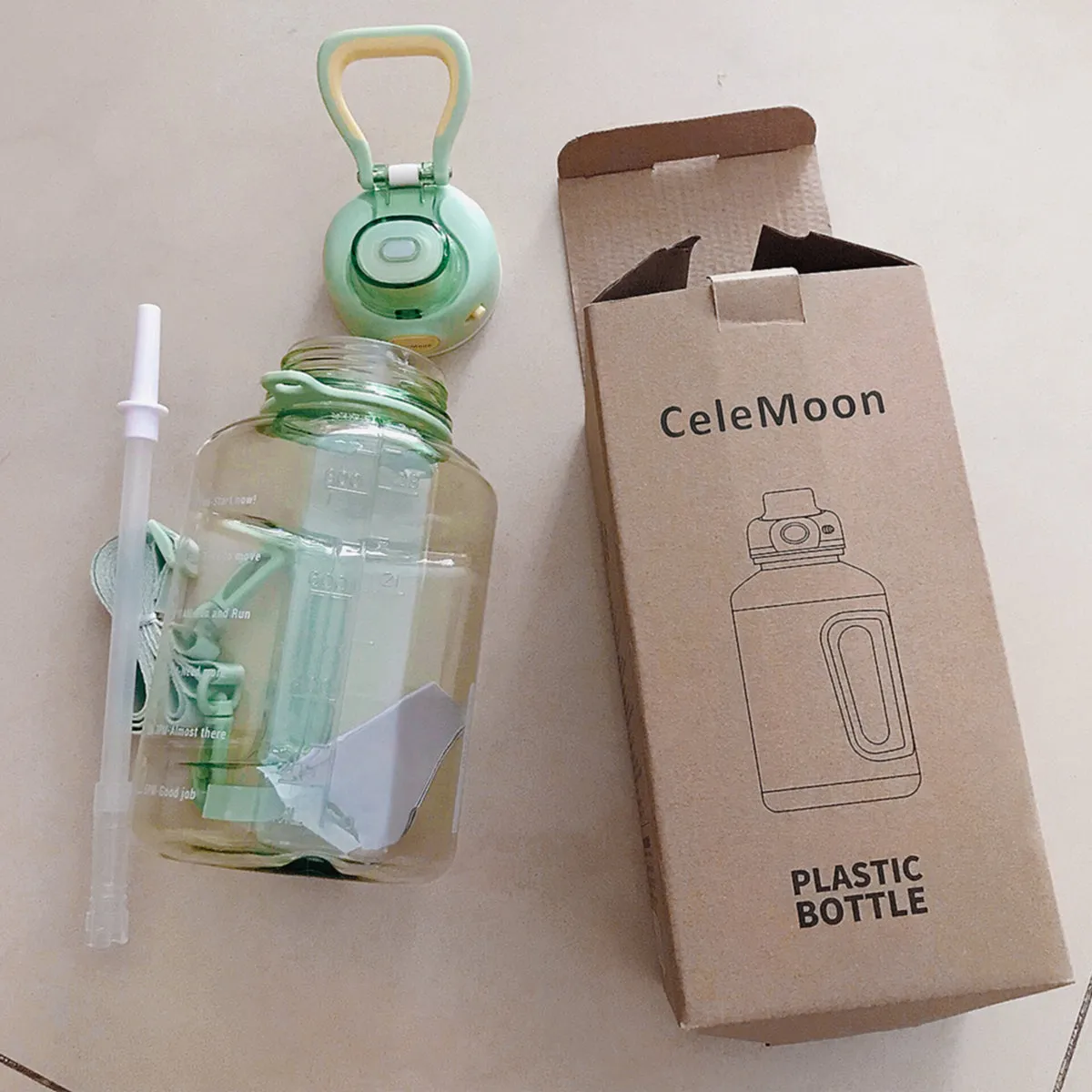 CeleMoon Sports Water Bottle - Fast Flow, Flip Top Leak Proof Lid w/ One Click Open - Non-Toxic BPA Free & Eco-Friendly  Co-Polyester Plastic