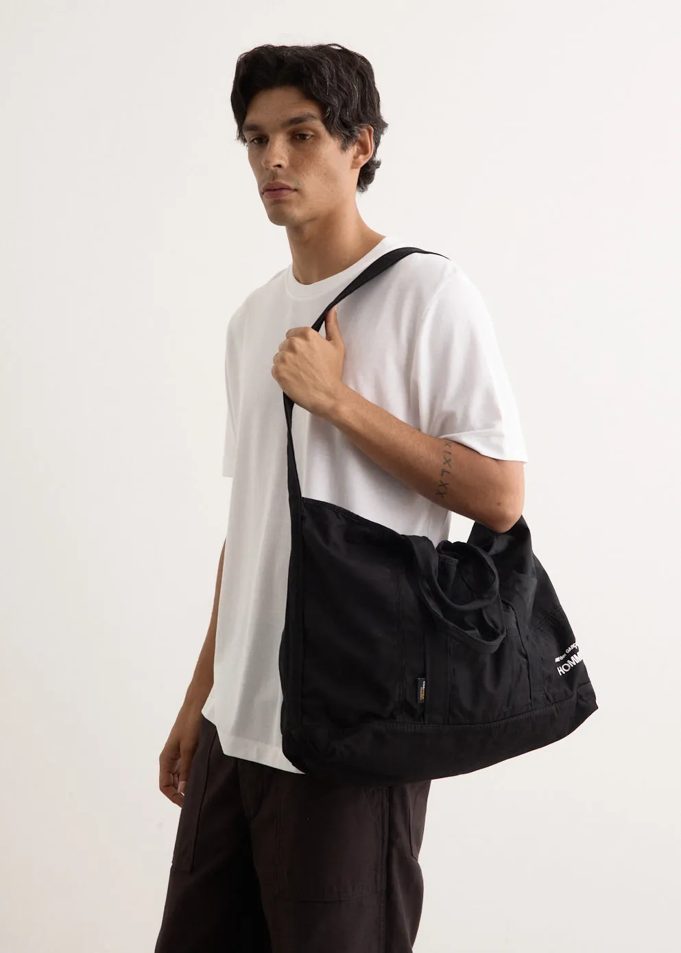 Cotton Nylon Patchwork Washed Tote
