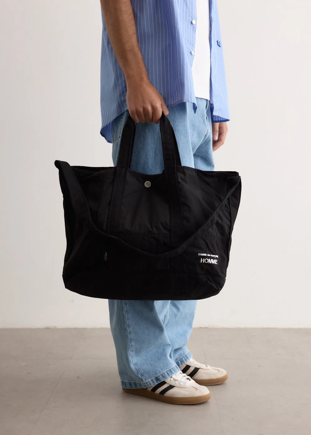 Cotton Nylon Patchwork Washed Tote