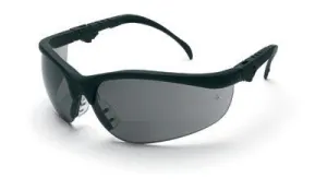 Crews Klondike Magnifier 1.0 Diopter Safety Glasses With Black Frame And Gray Polycarbonate Duramass Anti-Scratch Lens