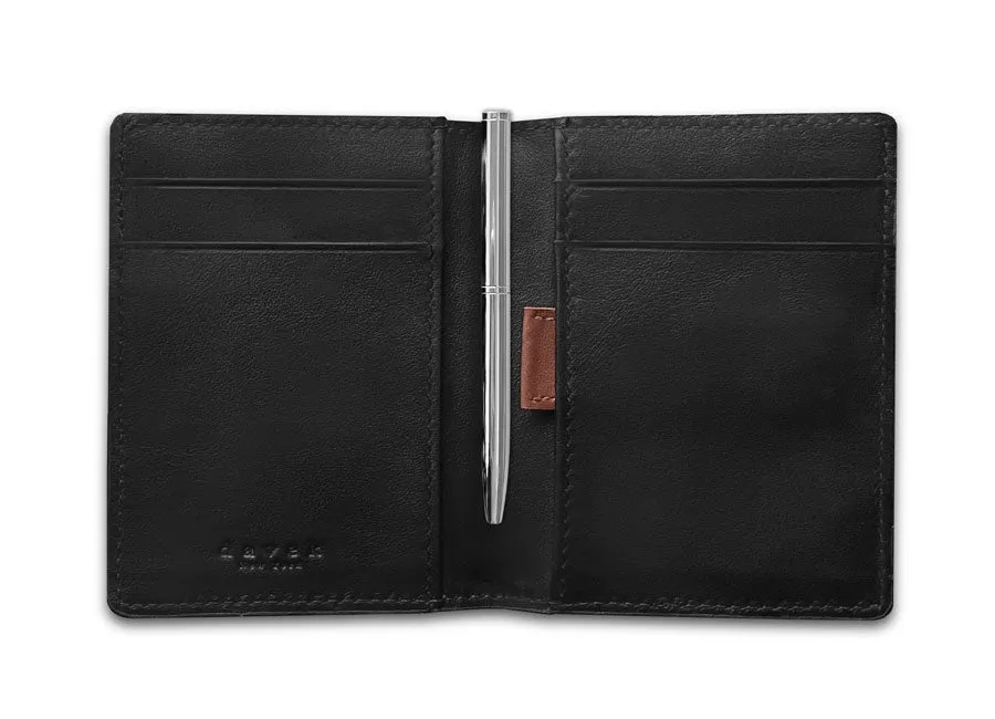 DAVEK SLIM FOLD with mini pen & pull tab - BLACK