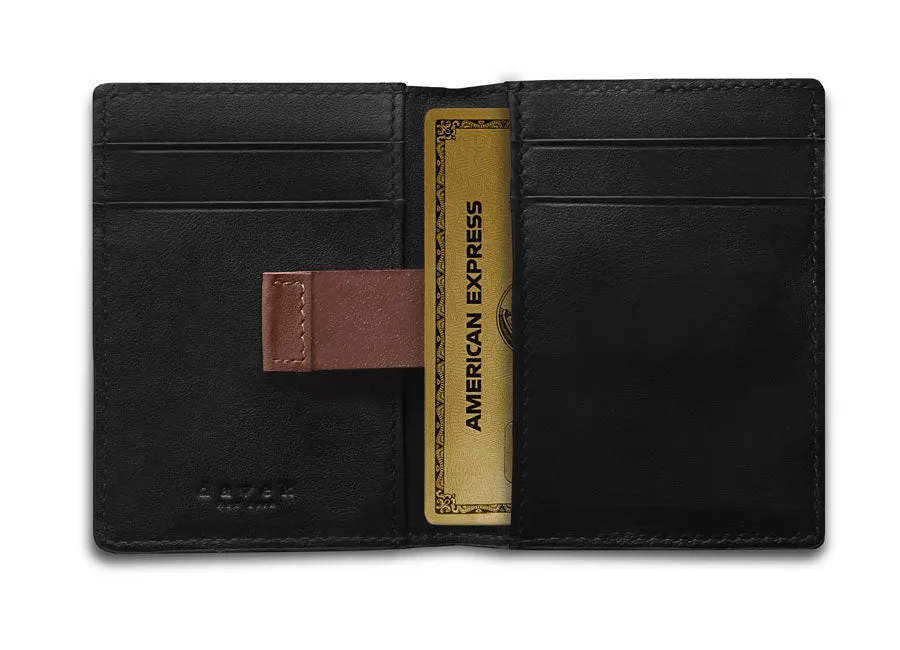 DAVEK SLIM FOLD with mini pen & pull tab - BLACK