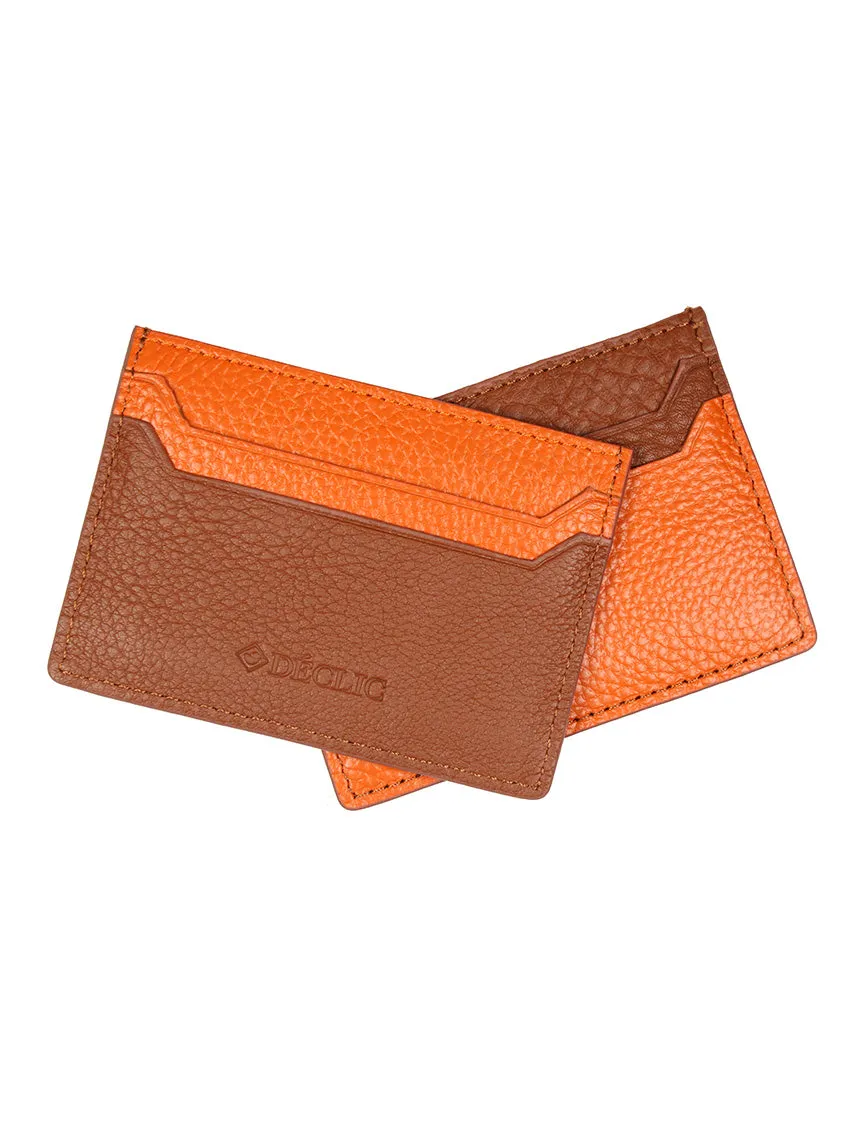 DCLIC Block Reverse Credit Card Wallet - Tan-Orange
