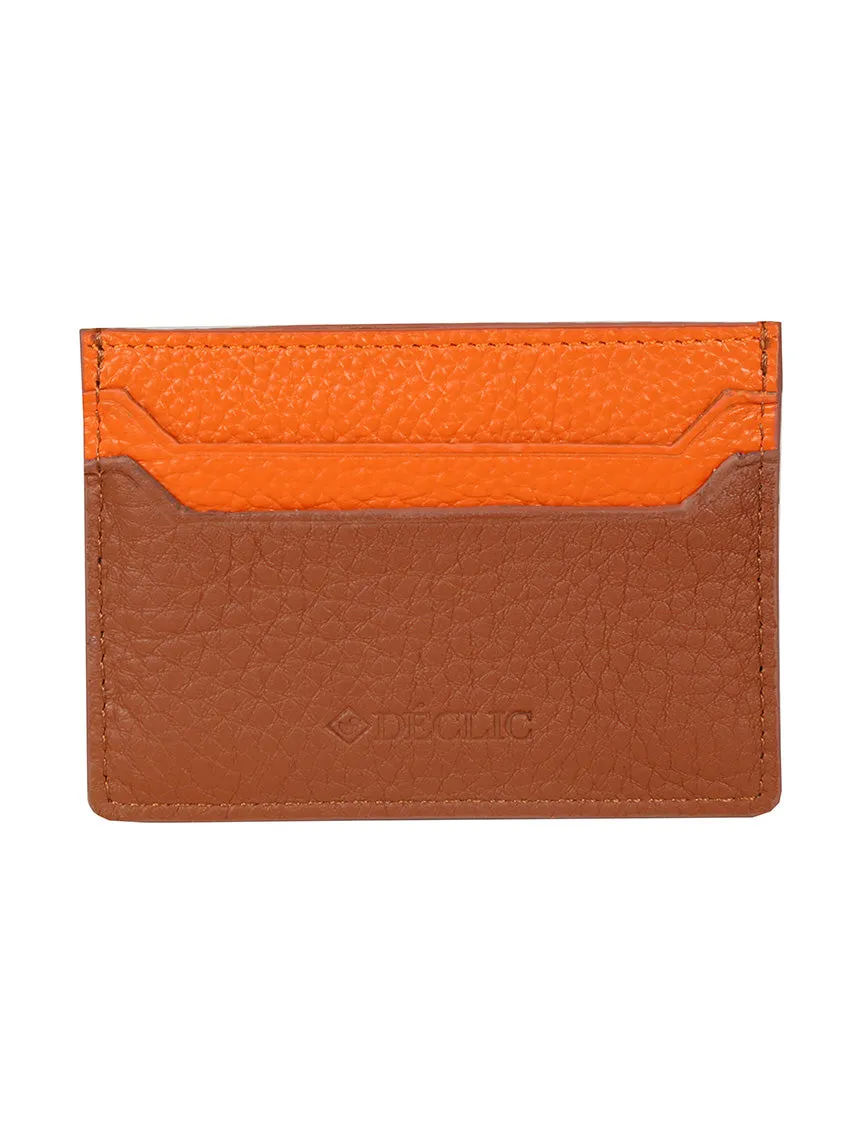 DCLIC Block Reverse Credit Card Wallet - Tan-Orange