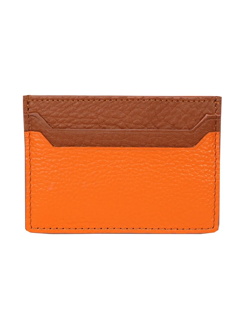 DCLIC Block Reverse Credit Card Wallet - Tan-Orange