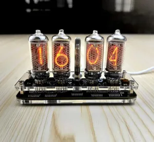 DYKB 4-Digit IN-8 Nixie Clock - Vintage Retro Tube Display IN8 Nixie Clock