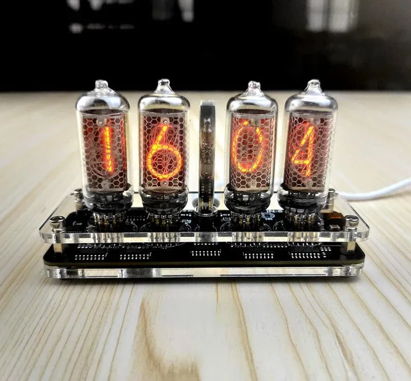 DYKB 4-Digit IN-8 Nixie Clock - Vintage Retro Tube Display IN8 Nixie Clock