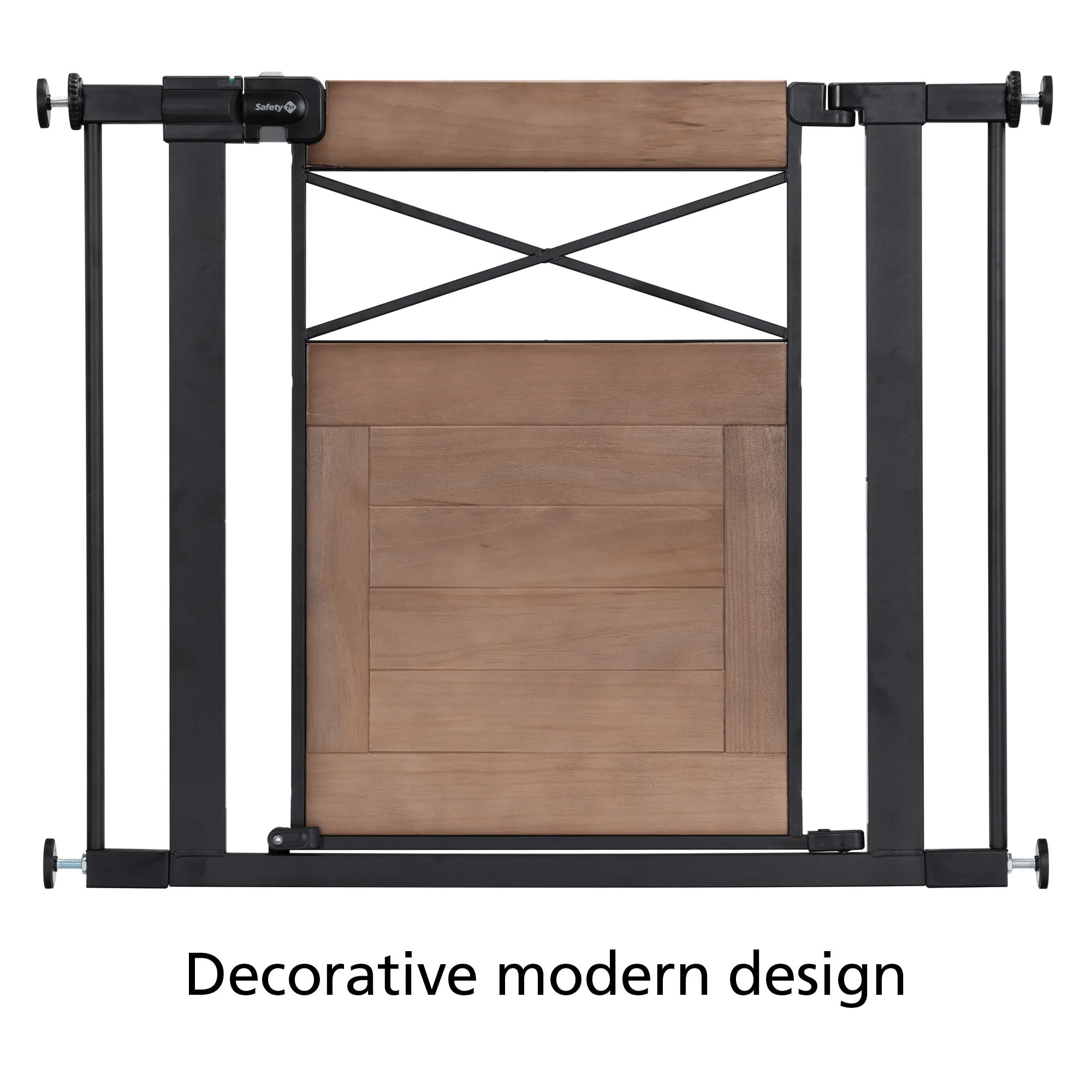 Easy Install Modern Farmhouse Baby Gate (Rustic)