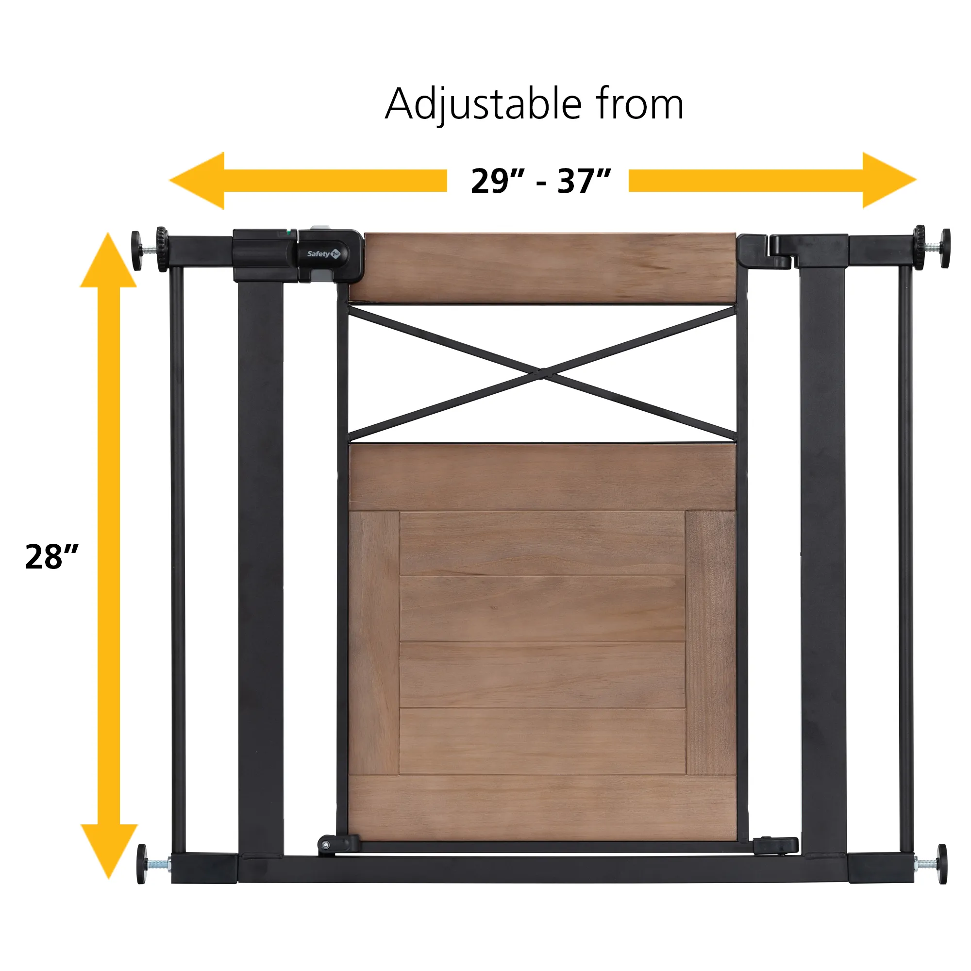 Easy Install Modern Farmhouse Baby Gate (Rustic)