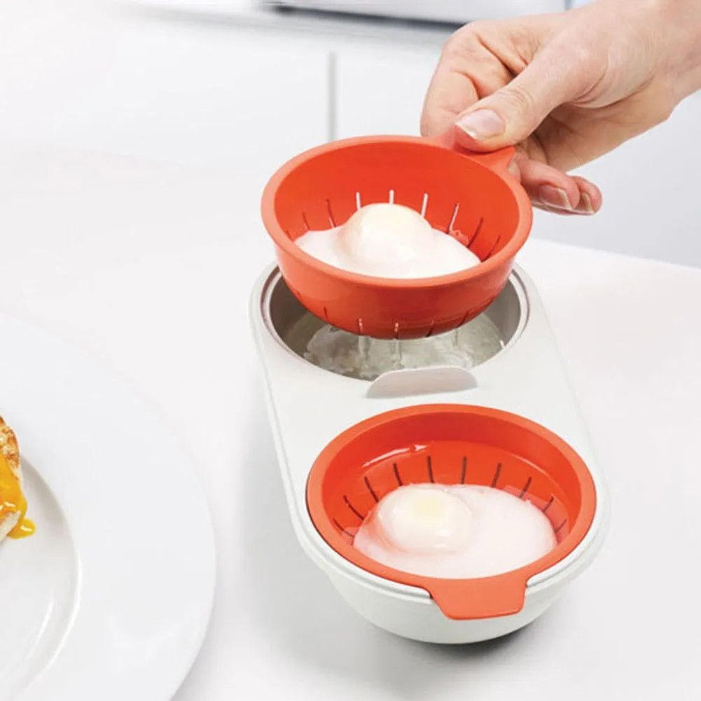 Egg Poacher Cookware Double Cup Egg Boiler Kitchen Steamed Egg Set