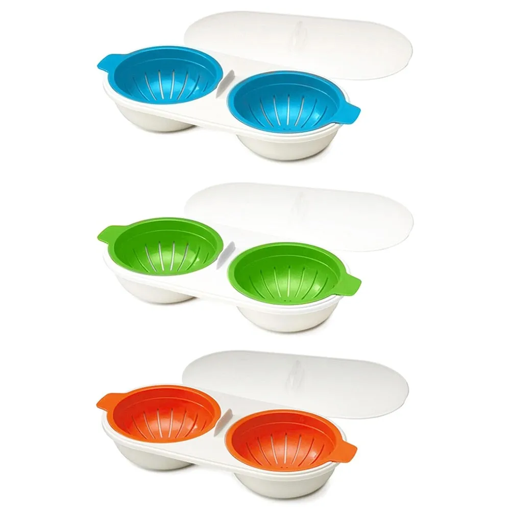 Egg Poacher Cookware Double Cup Egg Boiler Kitchen Steamed Egg Set