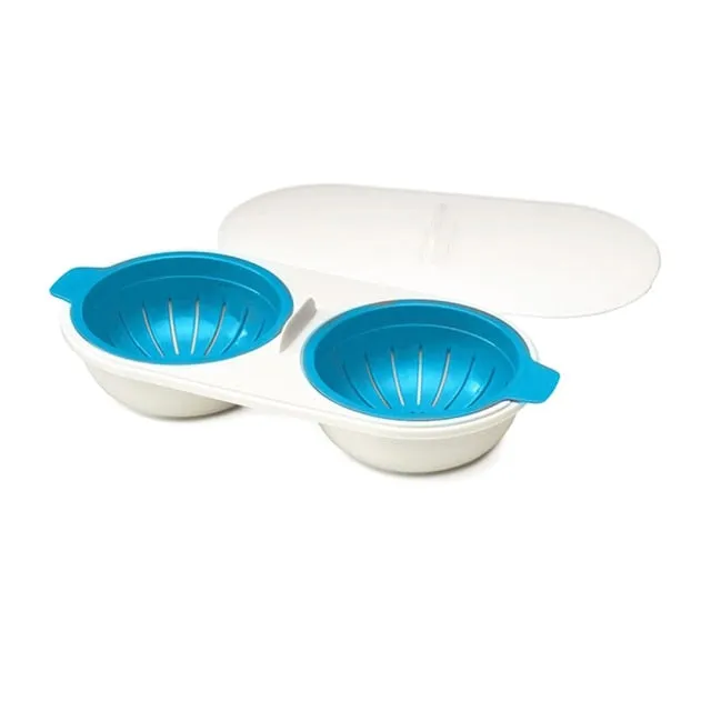 Egg Poacher Cookware Double Cup Egg Boiler Kitchen Steamed Egg Set