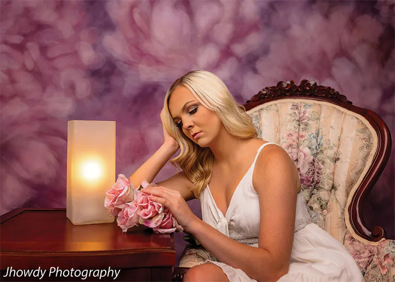 Faded Flowers Pink Backdrop for Photos