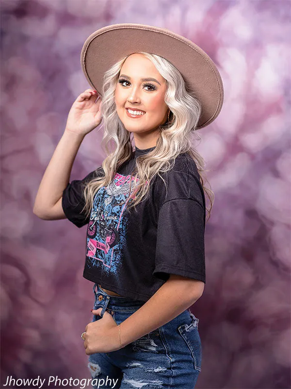 Faded Flowers Pink Backdrop for Photos