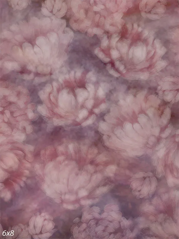Faded Flowers Pink Backdrop for Photos