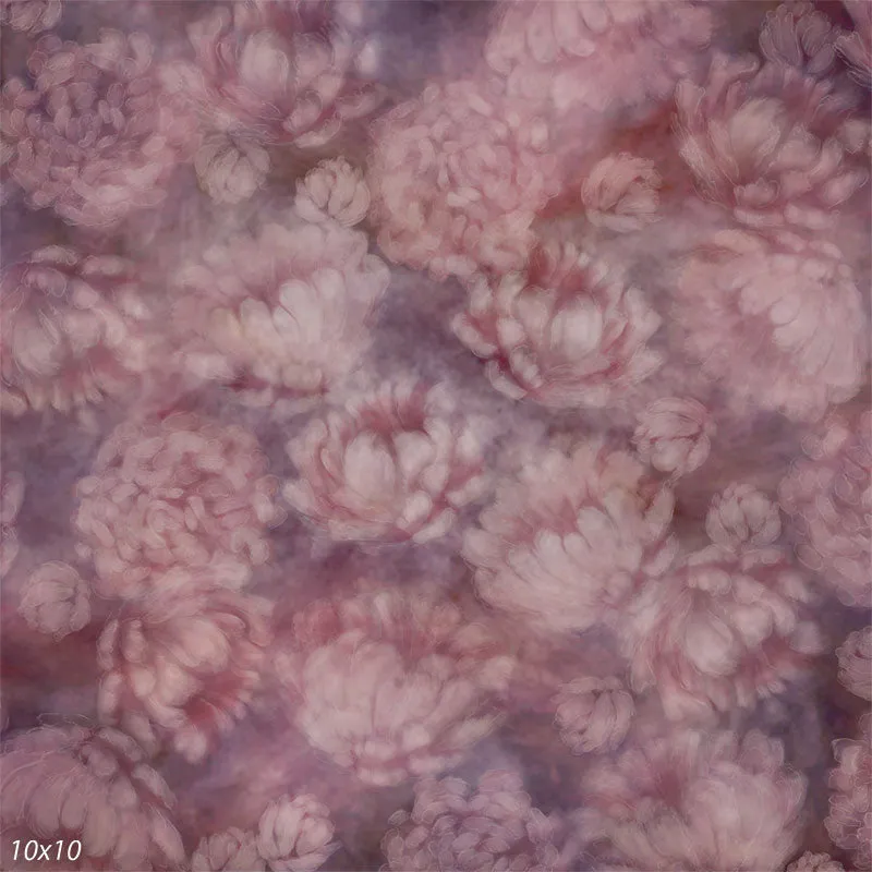 Faded Flowers Pink Backdrop for Photos