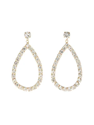 Glitzy Teardrop Hoop Earrings