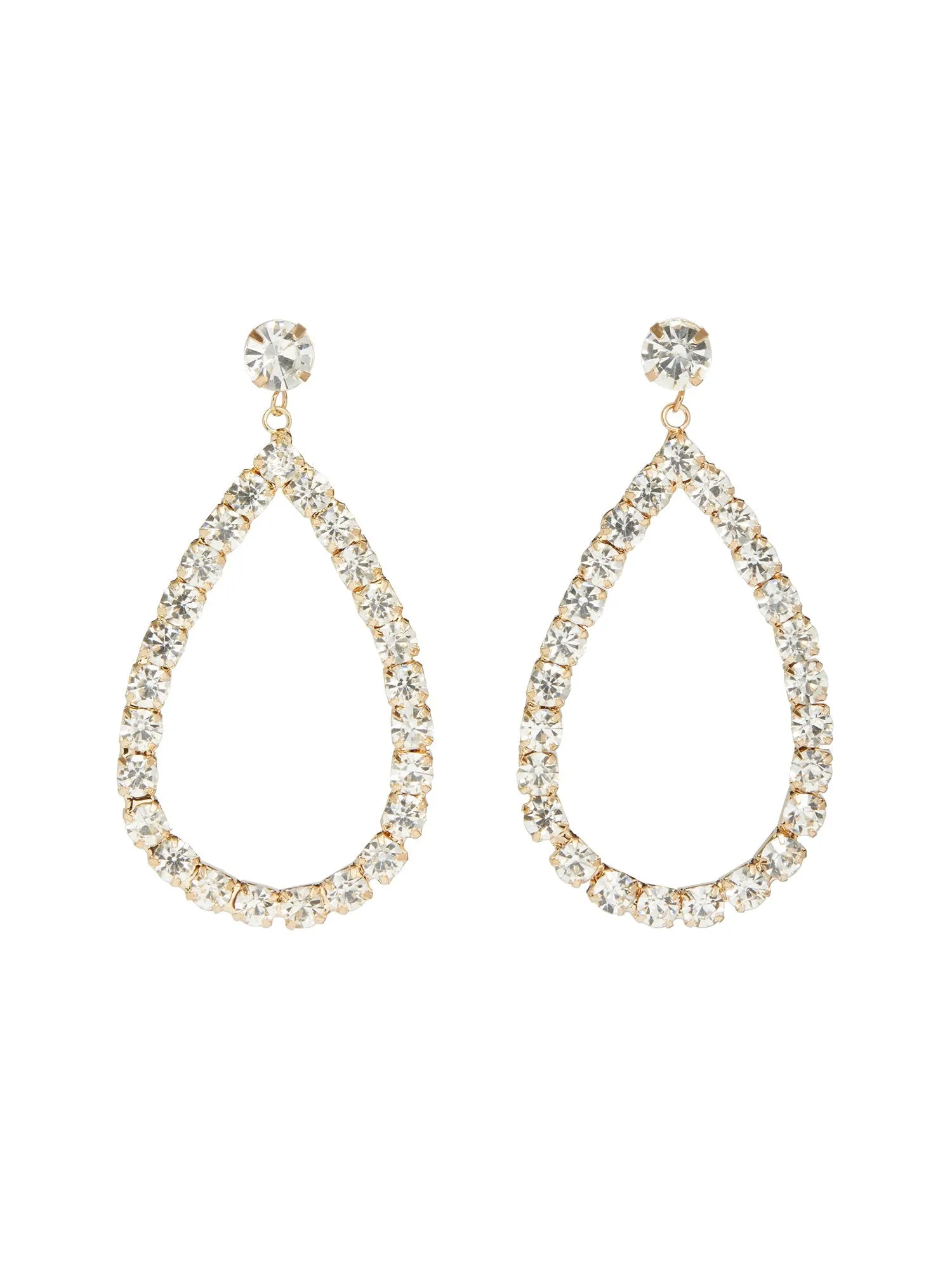 Glitzy Teardrop Hoop Earrings