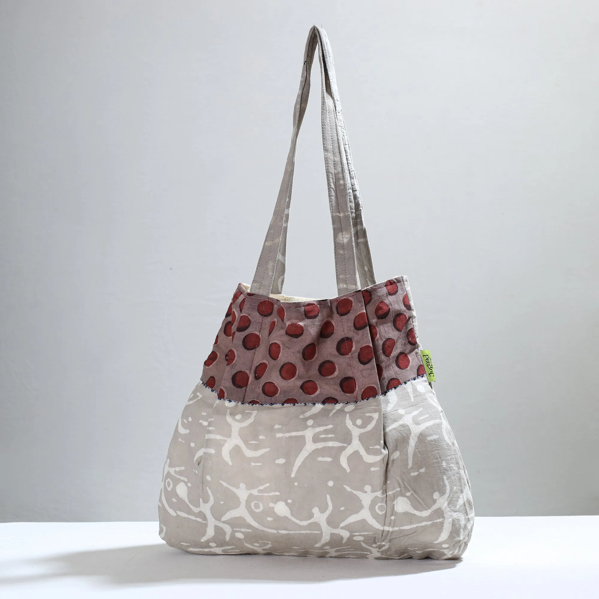 Grey - Jugaad Patchwork Handmade Shoulder Bag 66