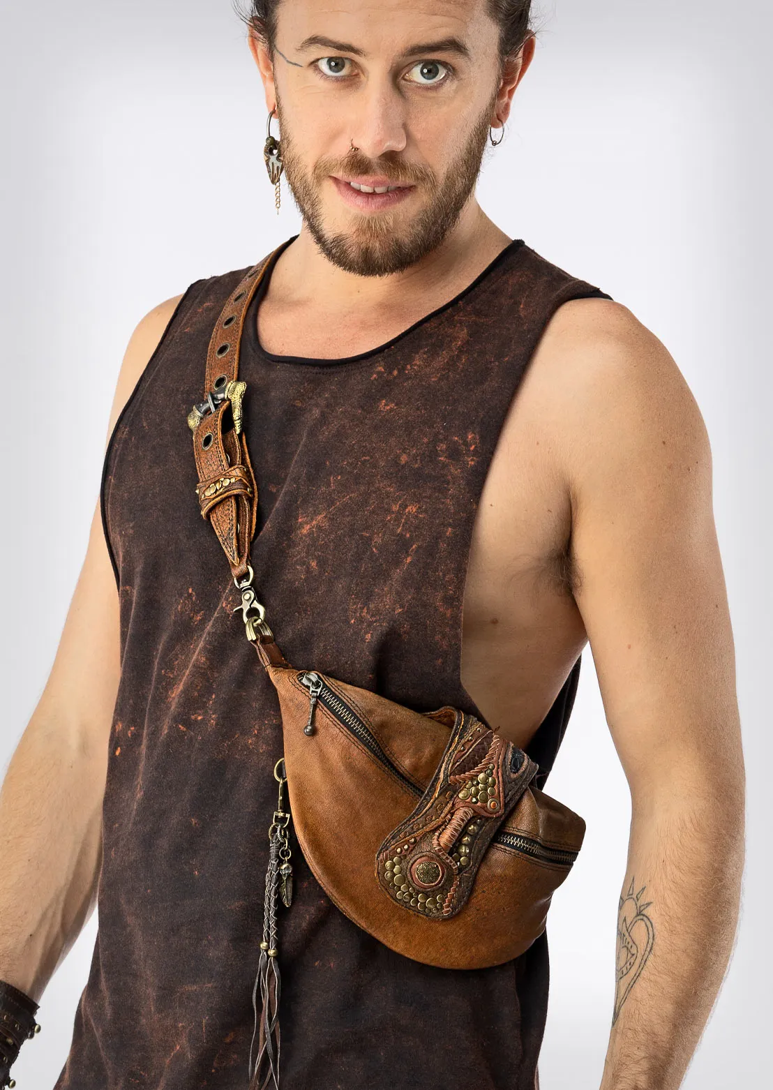 Handmade leather bum bag