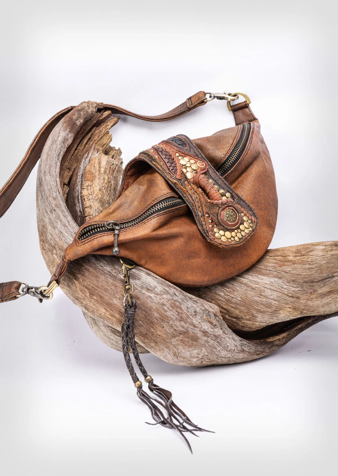 Handmade leather bum bag