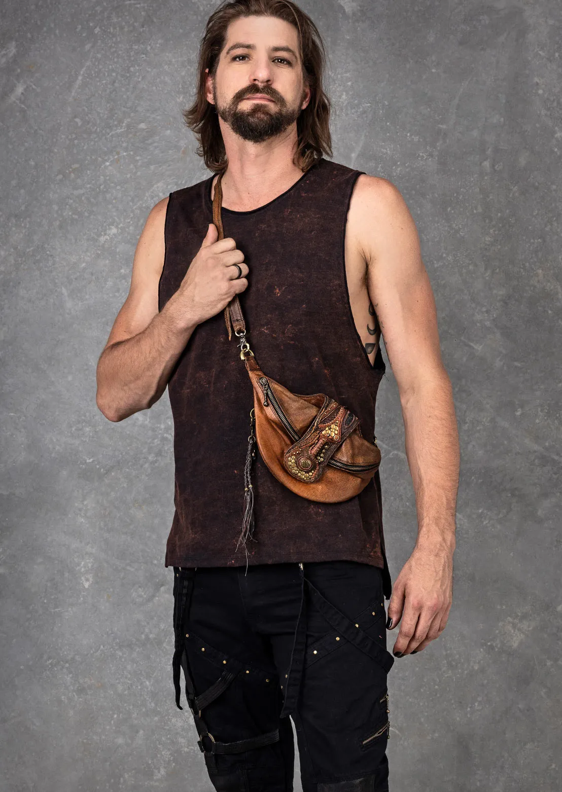 Handmade leather bum bag