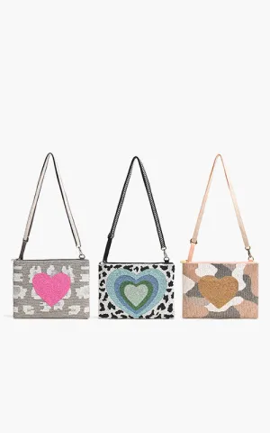 Happy Heart Crossbody Clutch