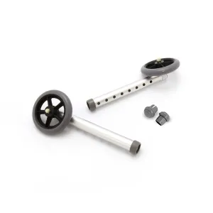 Invacare 5" Single Fixed-Wheel Attachments with Glide Tips, 6271