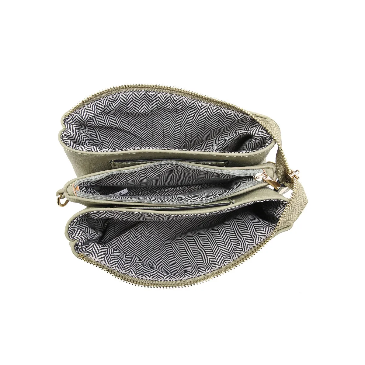 Jen & Co Riley Snake Three Compartment Crossbody Or Wristlet In Metallic Blue