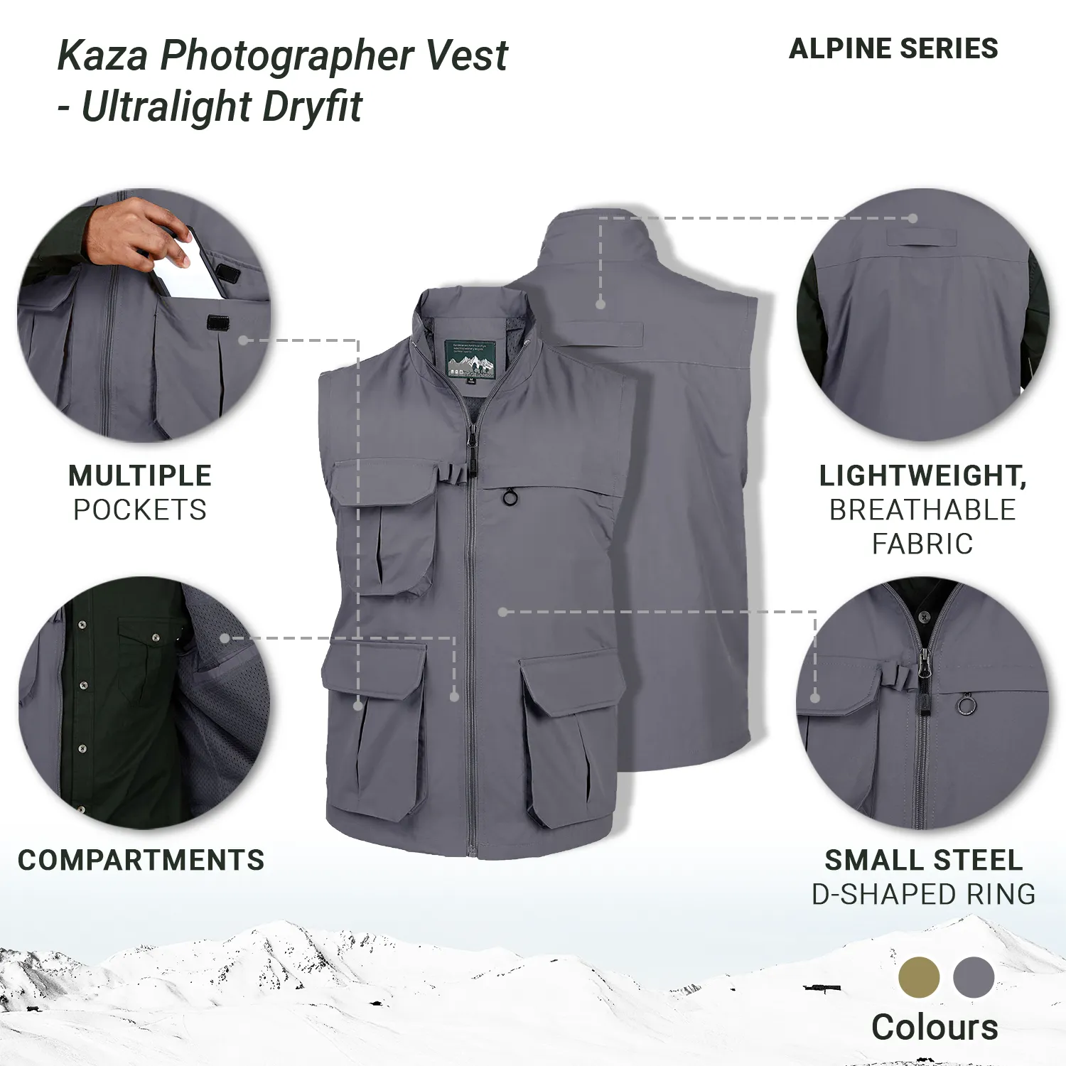 Kaza Photographer Vest - Ultralight Dryfit