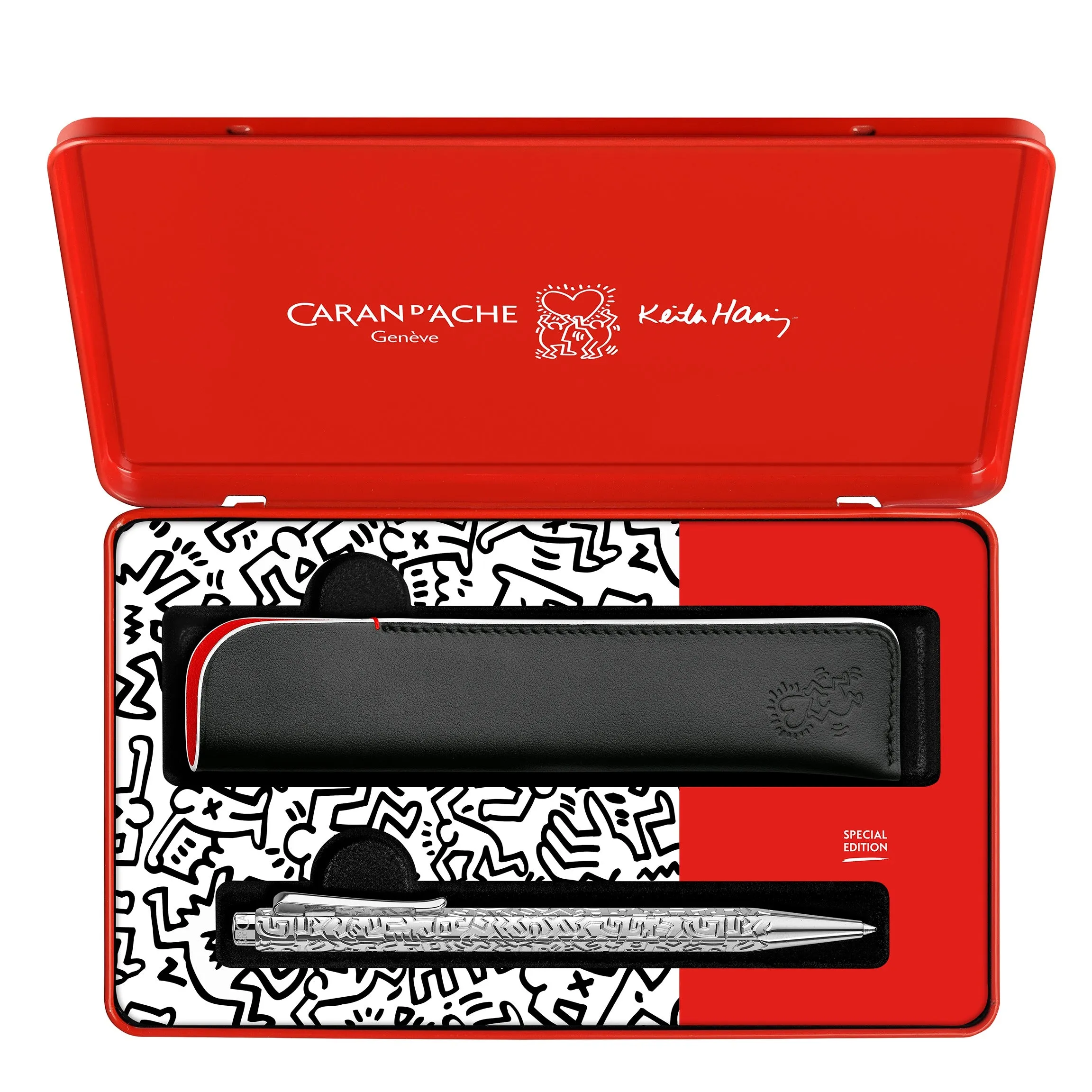 KEITH HARING Ecridor Ballpoint Pen & Leather Case - Special Edition