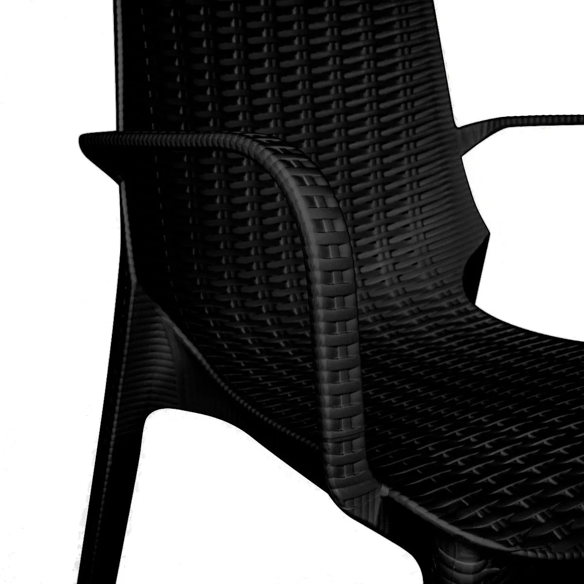Kent Mid-Century 7-Piece Outdoor Dining Set: 4 Side Chairs & 2 Armchairs