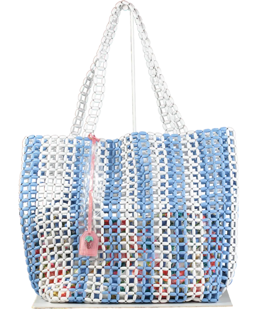 Kurt Geiger Blue Beaded Kensington Shopper Bag