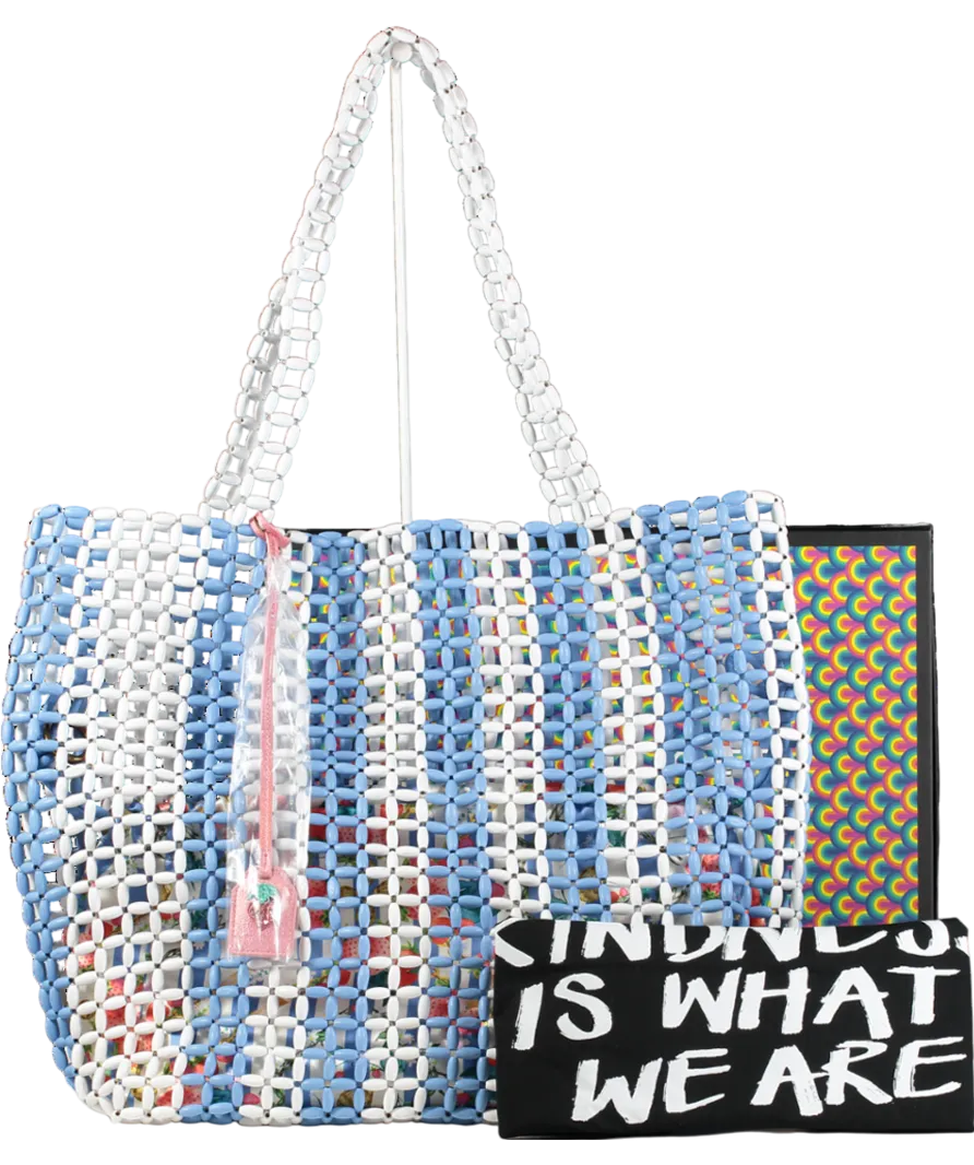 Kurt Geiger Blue Beaded Kensington Shopper Bag