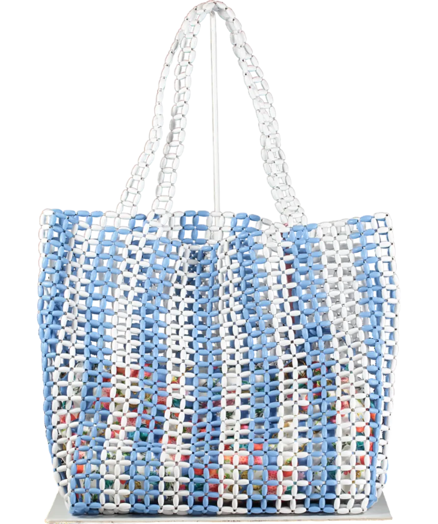 Kurt Geiger Blue Beaded Kensington Shopper Bag